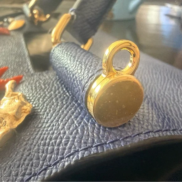 Dolce & Gabbana Blue Leather Bag Charm Accessory with Sea Motif Embellishment - Picture 11 of 13